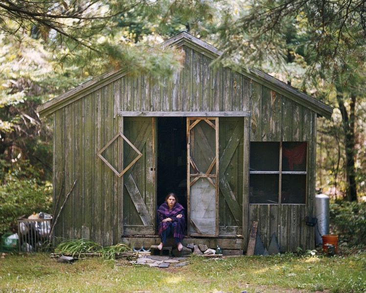 Emily on her Stoop, Guilford, Maine