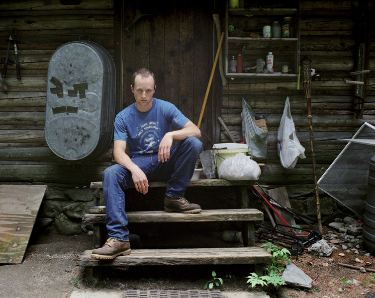 Matthew on his Stoop, Sebec, Maine