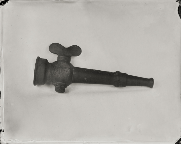"Nozzle." From Objects of Uncertain Provenance: Found in Winslow Homer's Studio. 8x10" tintype. 2012.