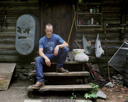 Matthew on his Stoop, Sebec, Maine